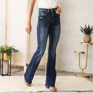 Flying Monkey High Rise Bootcut Stretch Dark Wash Denim Jeans Size 24 Western